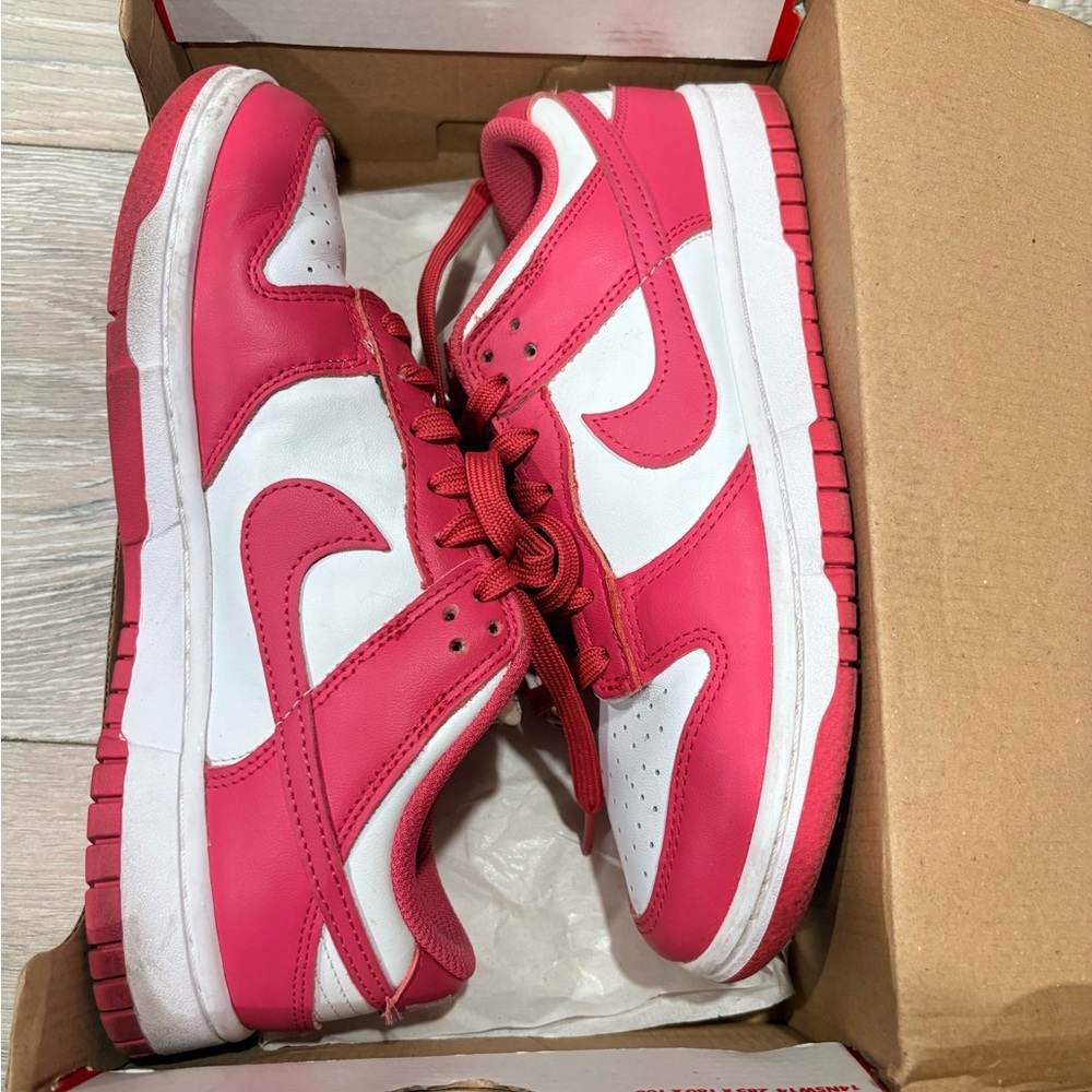 Pink and White Low-Top Sneakers